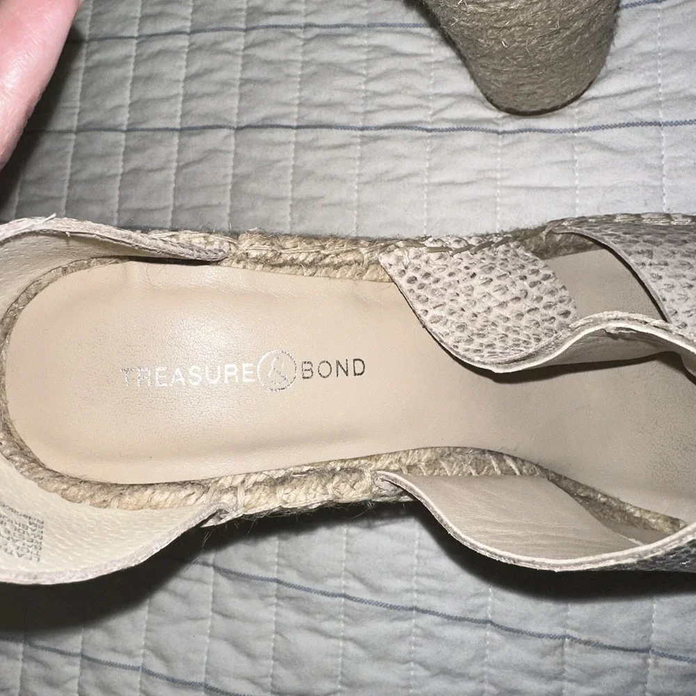 Treasure‎ & Bond Sannibel Snakeskin Embossed Leather Espadrille Wedge Sandals 8M